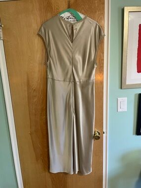 Banana Republic Satin Maxi Dress in Champagne Beige